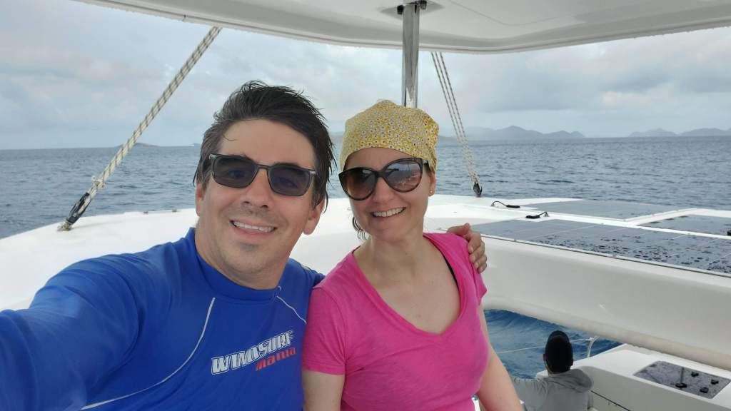 Ric and Ale sailing in the BVI